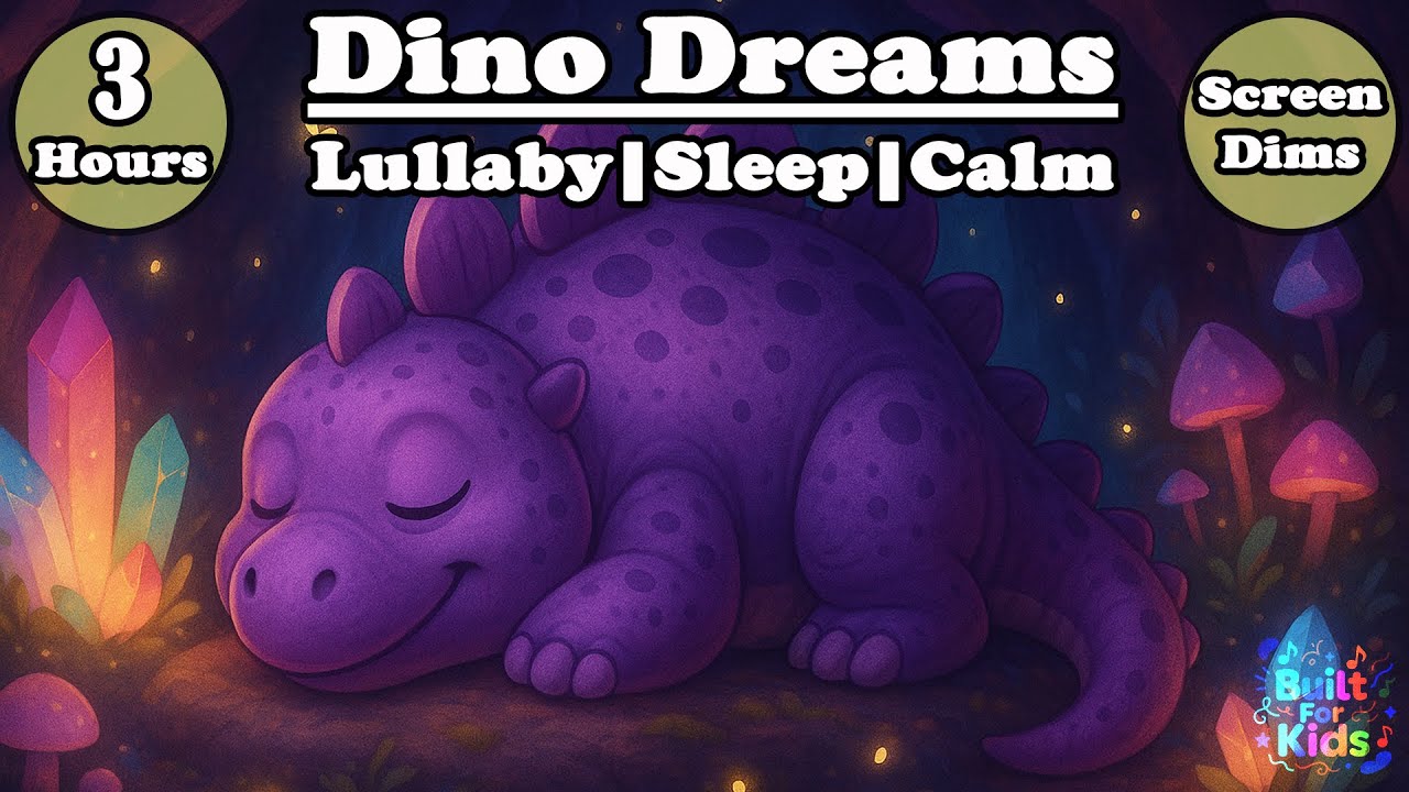 Purple Dinosaur Bedtime Routine 🦕 | Gentle Lullaby Music for Toddlers & Babies