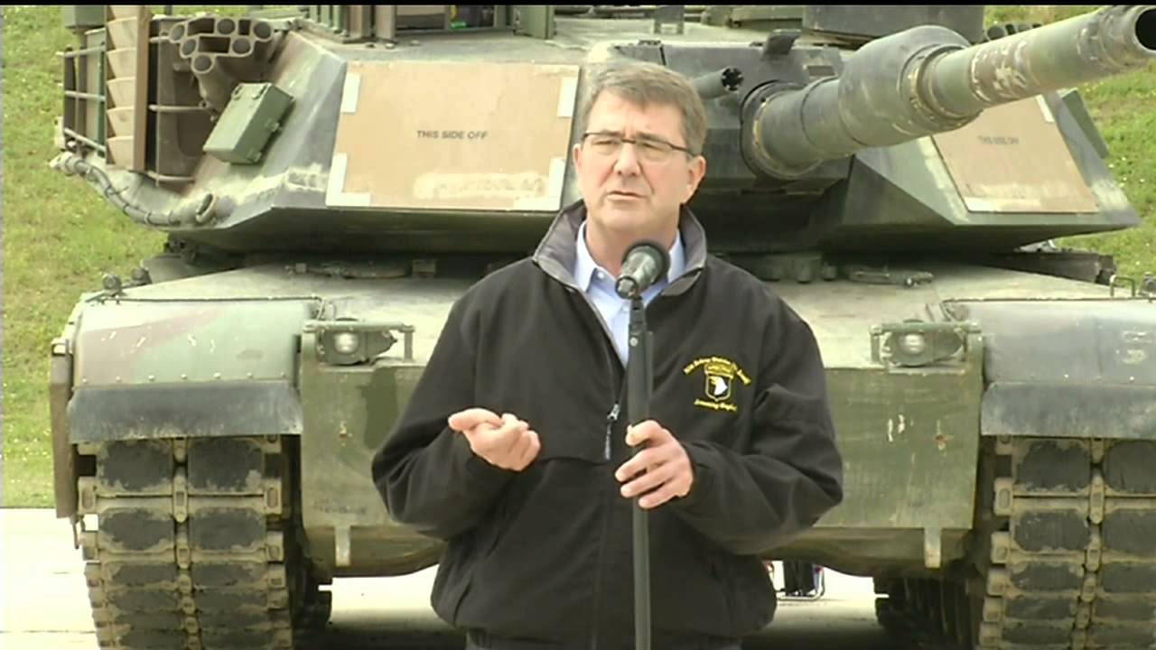 Secretary of Defense Ash Carter addresses Grafenwoehr soldiers