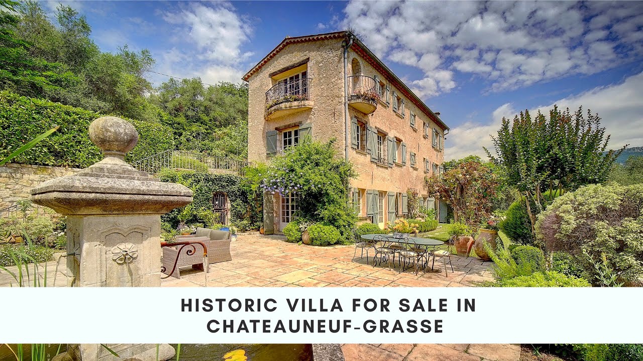 Historic Stone villa for sale in Chateauneuf-Grasse