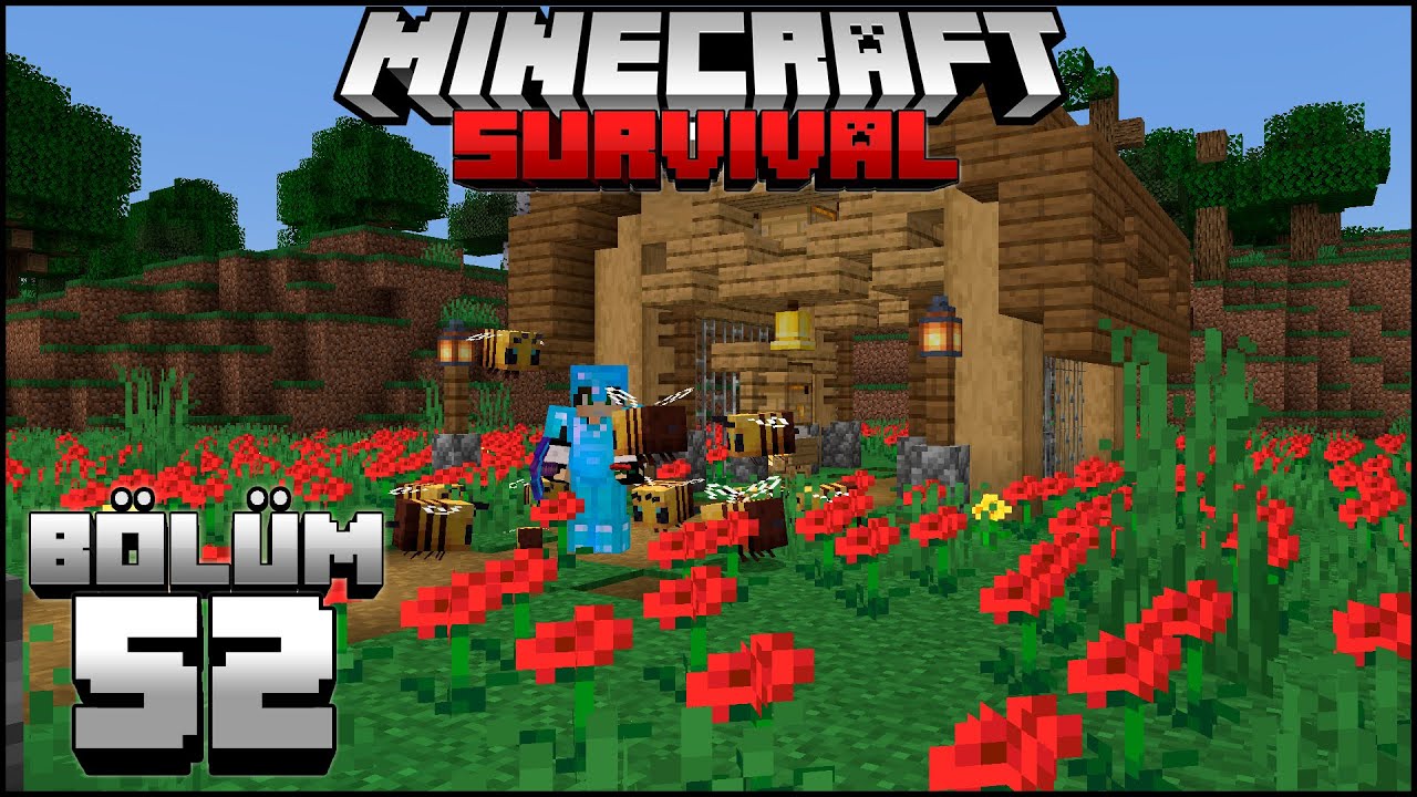 MUHTEŞEM ARI ÇİFTLİĞİ !! (Sonunda 1.15 ve Arılar)┇Minecraft Survival ▹Bölüm 52