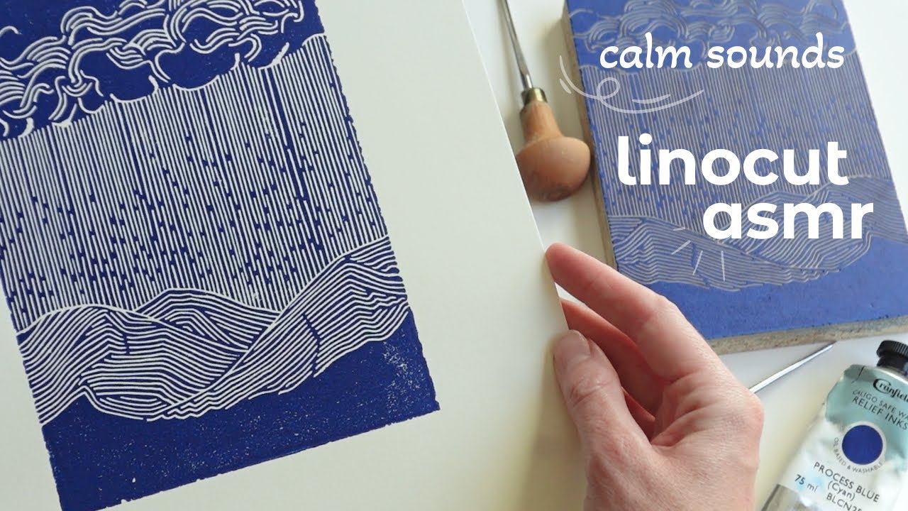 ✨ Calm Linocut ASMR | Relaxing Printmaking Sounds