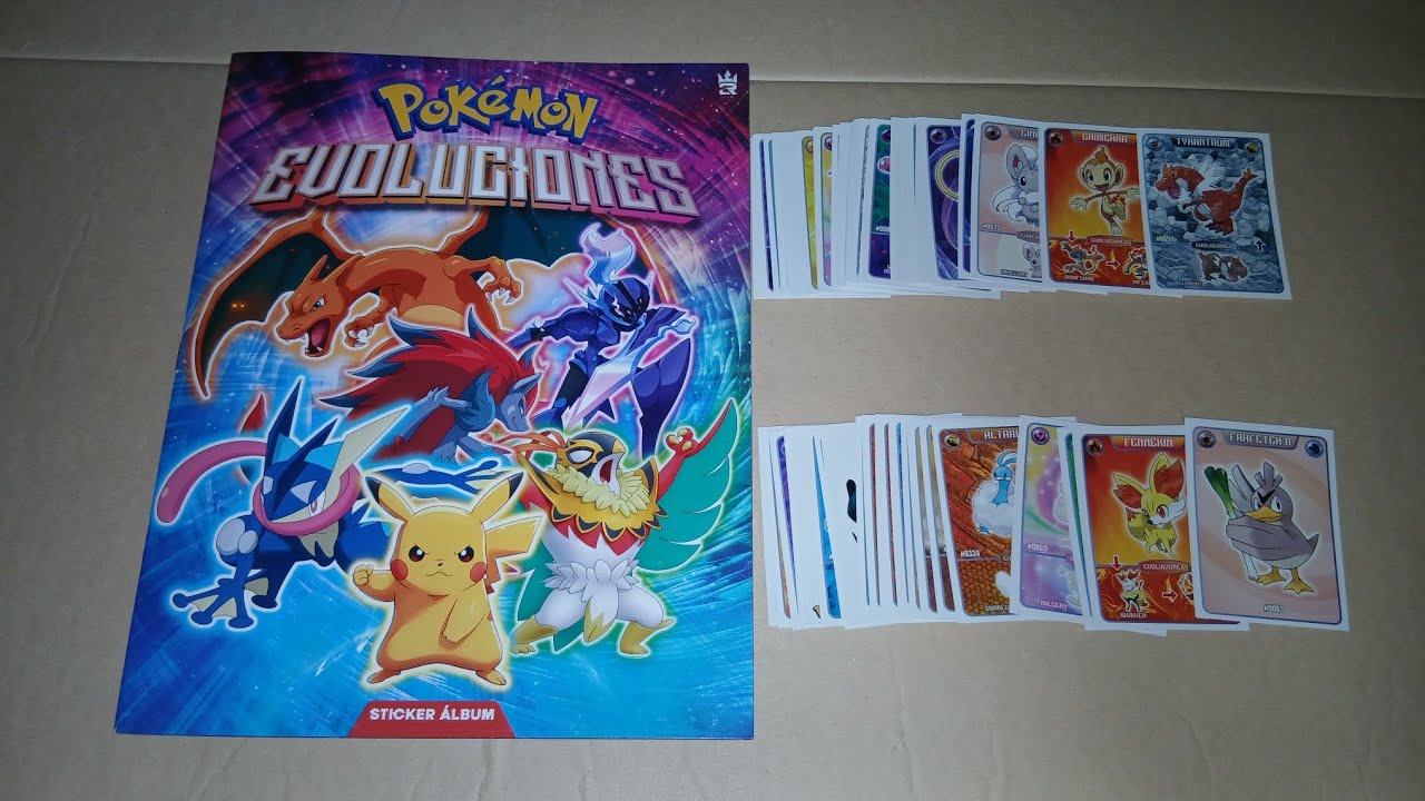PEGANDO FIGURAS DEL ALBUM DE POKEMON EVOLUCIONES DE 3 REYES!