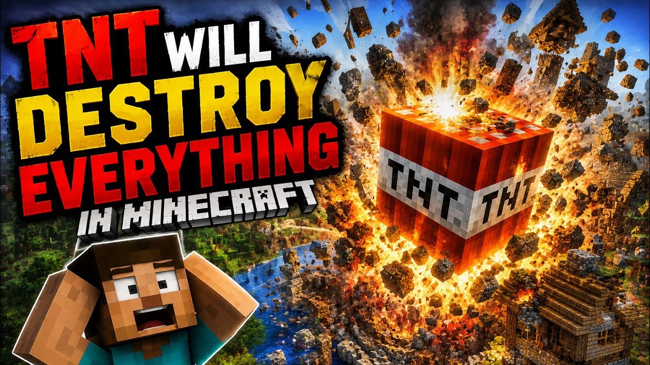 TNT will destroy everything in minecraft #minecraft #gameplay 