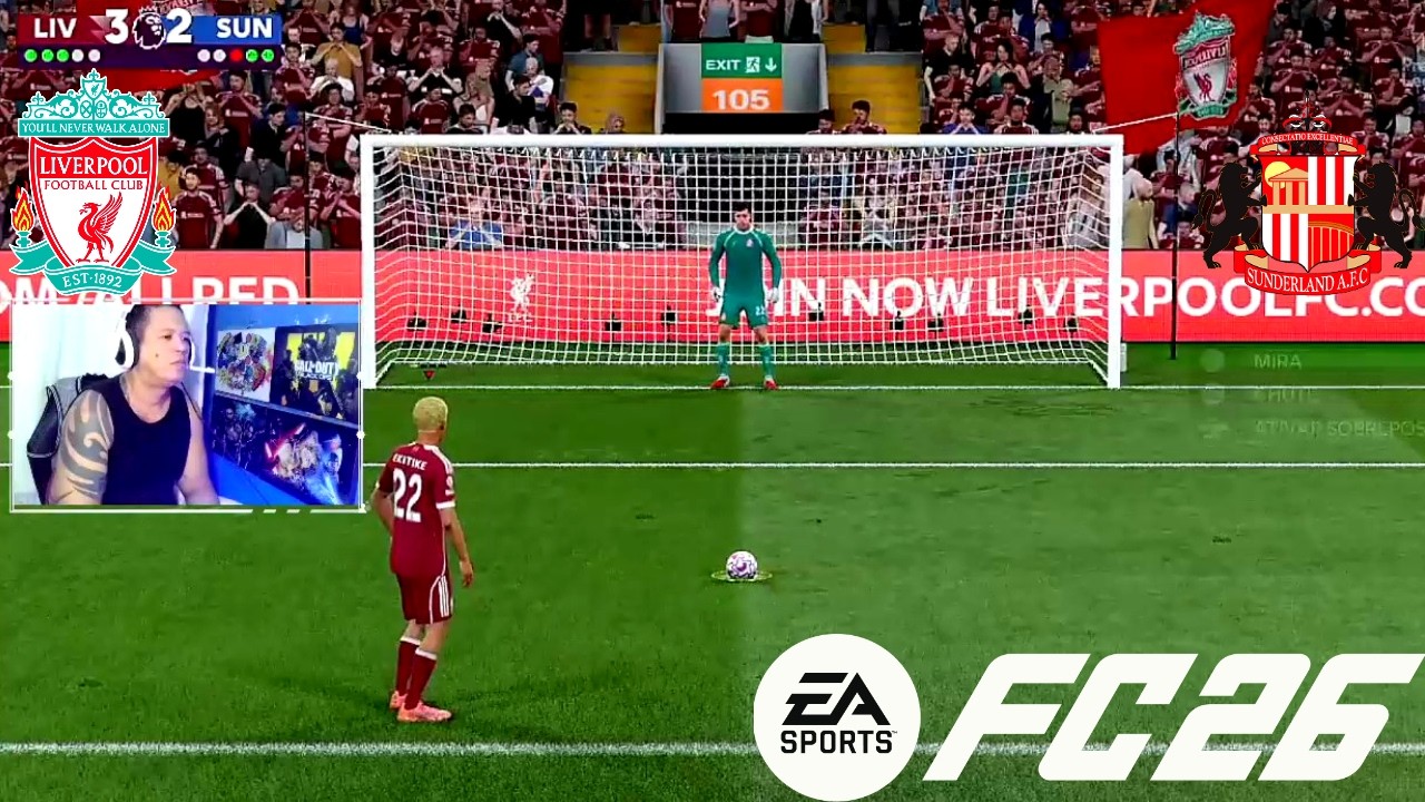 LIVERPOOL X SUNDERLAND Penalty PREMIER LEAGUE 2026 SIMULAÇÃO FUTEBOL EA FC 26