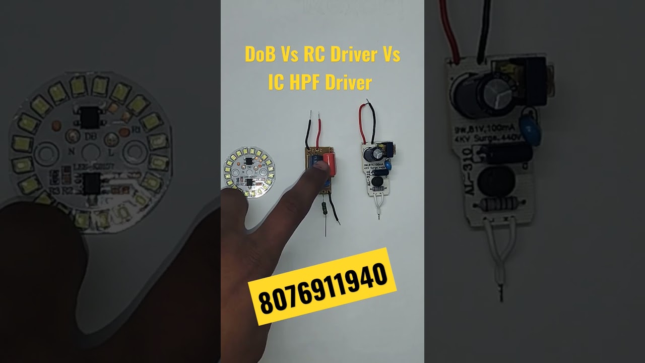DoB Vs RC Driver Vs IC Driver Comparison | Led Bulb Raw Material #ledbulbrawmaterial #manufacturing