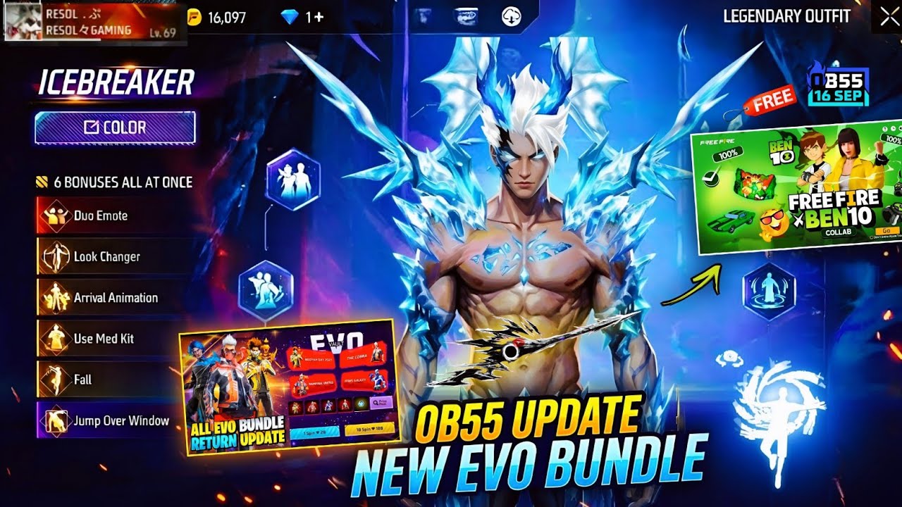 OB55 New Evo Legendary Bundle💥🤯 All Evo Bundle Naruto Return + Ben 10 Event l Free Fire New Event