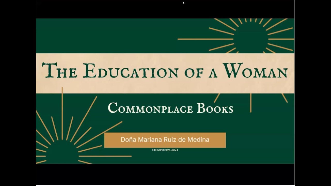 The Education of a Woman: Commonplace Books