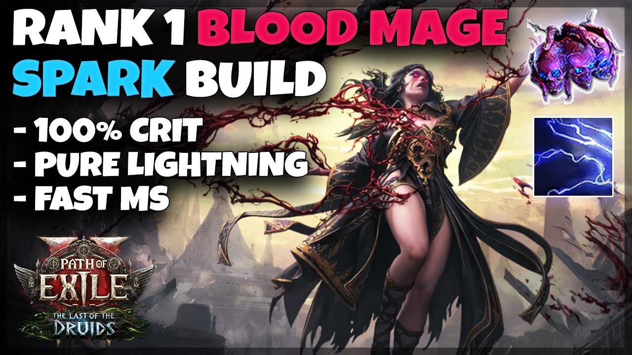 100% Crit Lightning Spark - Rank 1 Blood Mage Build - PoE 2 Build Guide