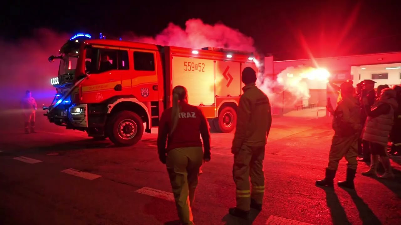 OSP Brzeżno, przywitanie nowego wozu bojowego, 29.10.2025r.