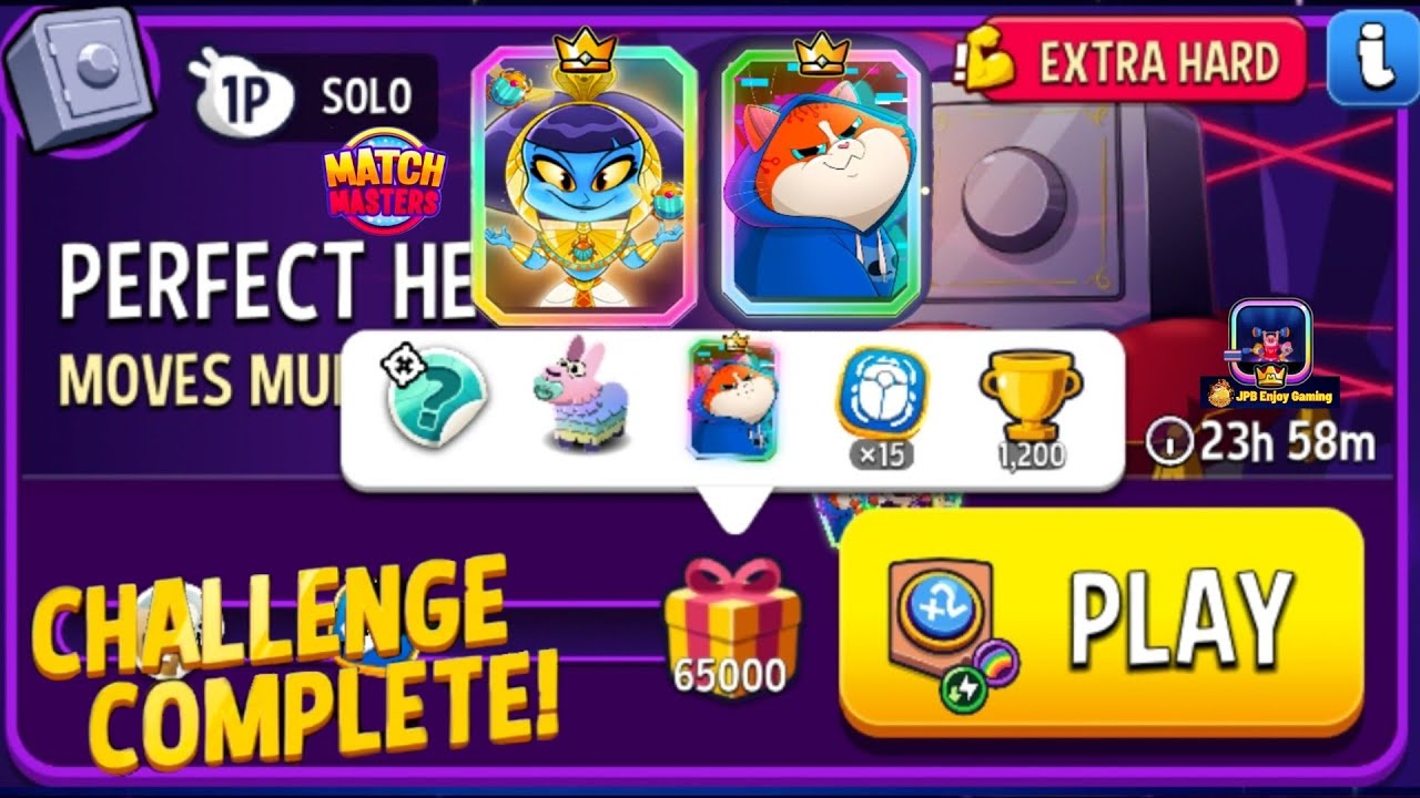 Moves Multiplier+Rainbow Solo Challenge Perfect Heist/ 65000 Score /Match Masters /Play 2 Boosters