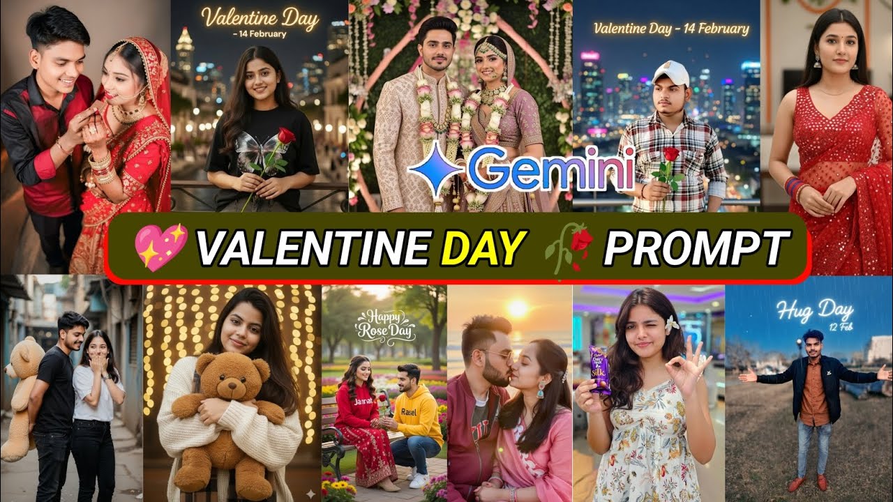 valentine day photo editing | best prompt for gemini for girl | how to get prompt from image gemini 