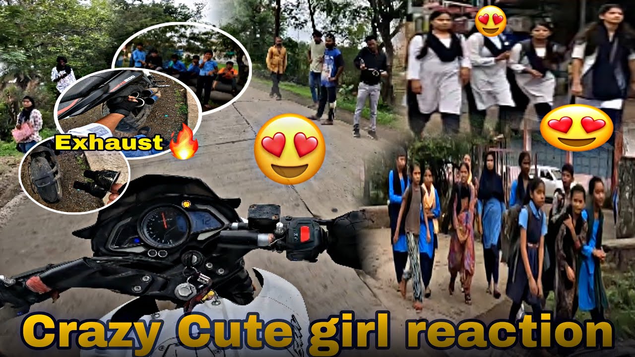 ns 200 akrapovic exhaust public reaction | cute girl reaction | school public reaction full power
