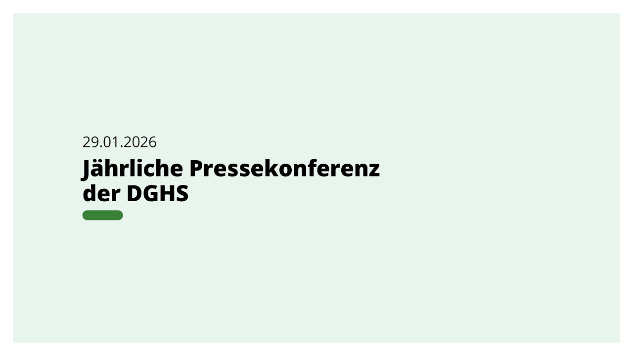 Pressekonferenz DGHS vom 29.01.2026