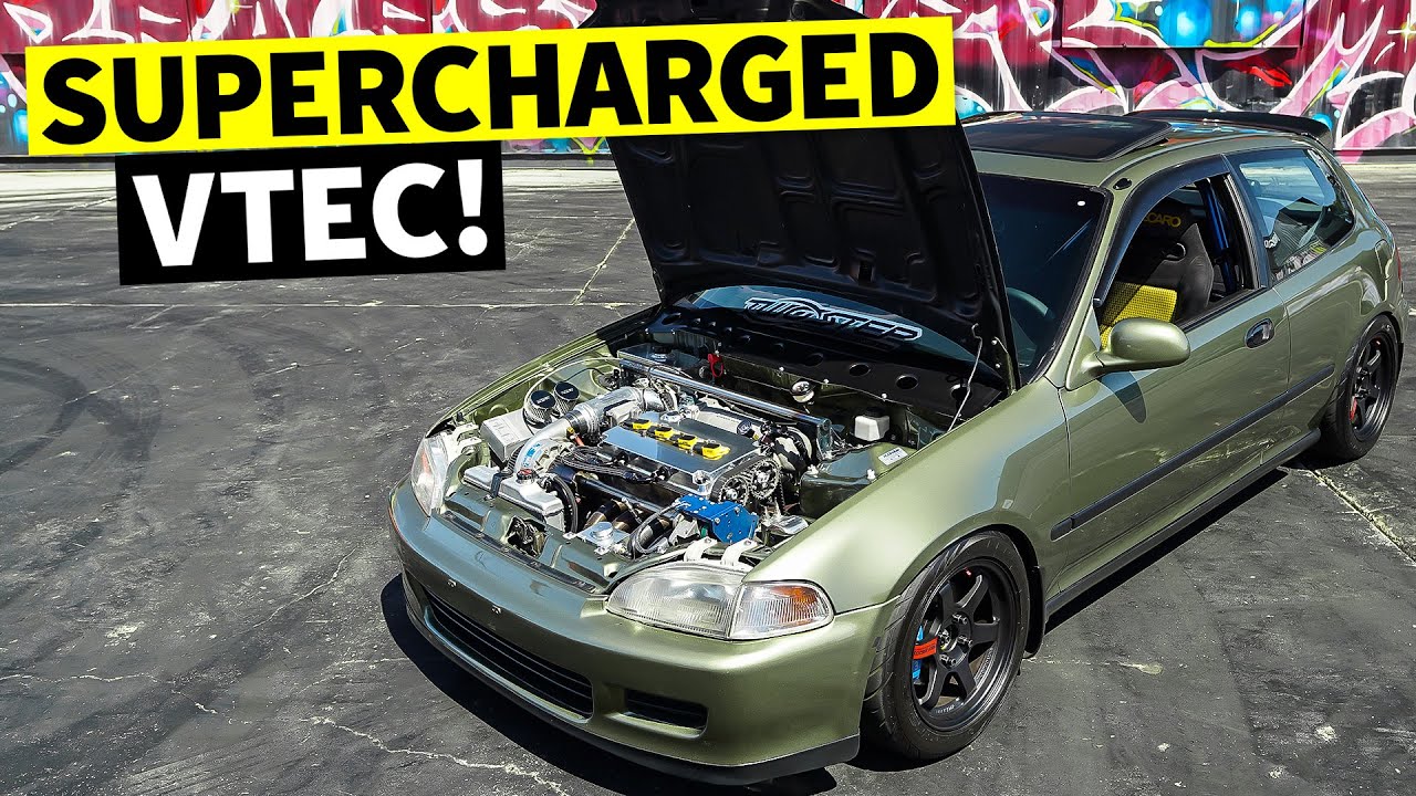 400hp Supercharged B18 Swapped Civic Si throws down Tire Slayer Studios first FWD burnout!
