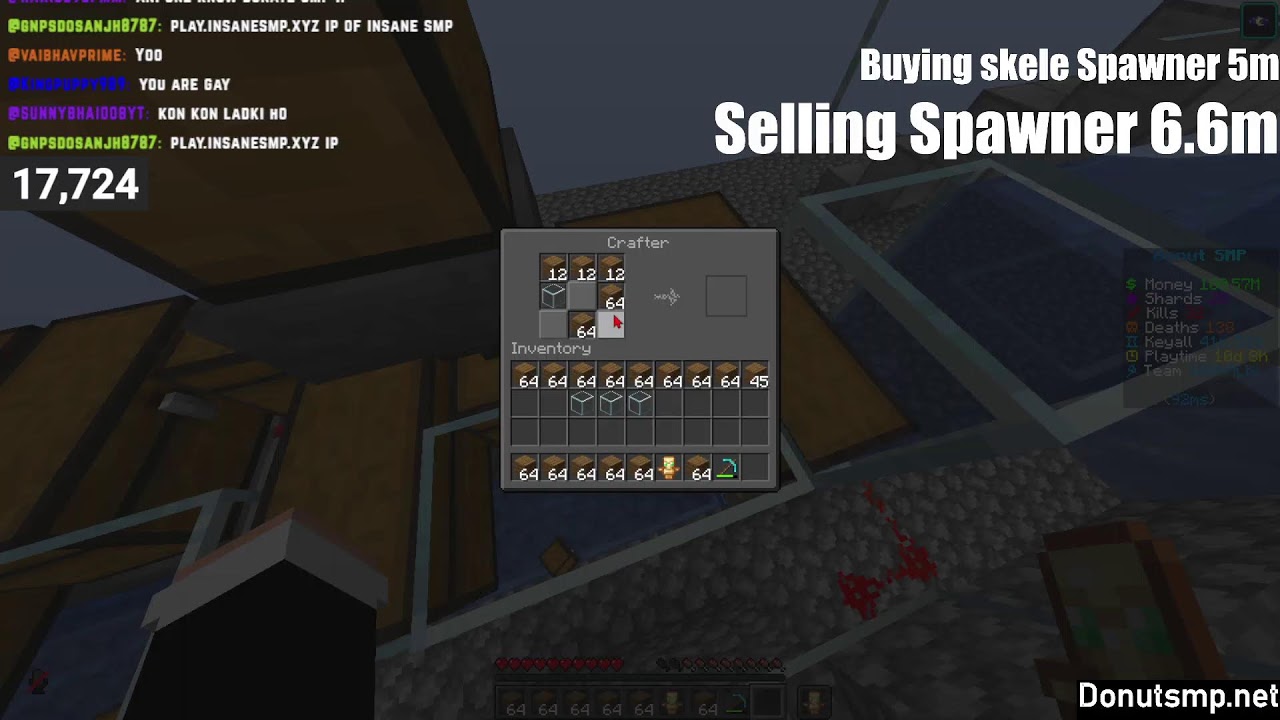 Donut smp - 100M today | Buying skele's