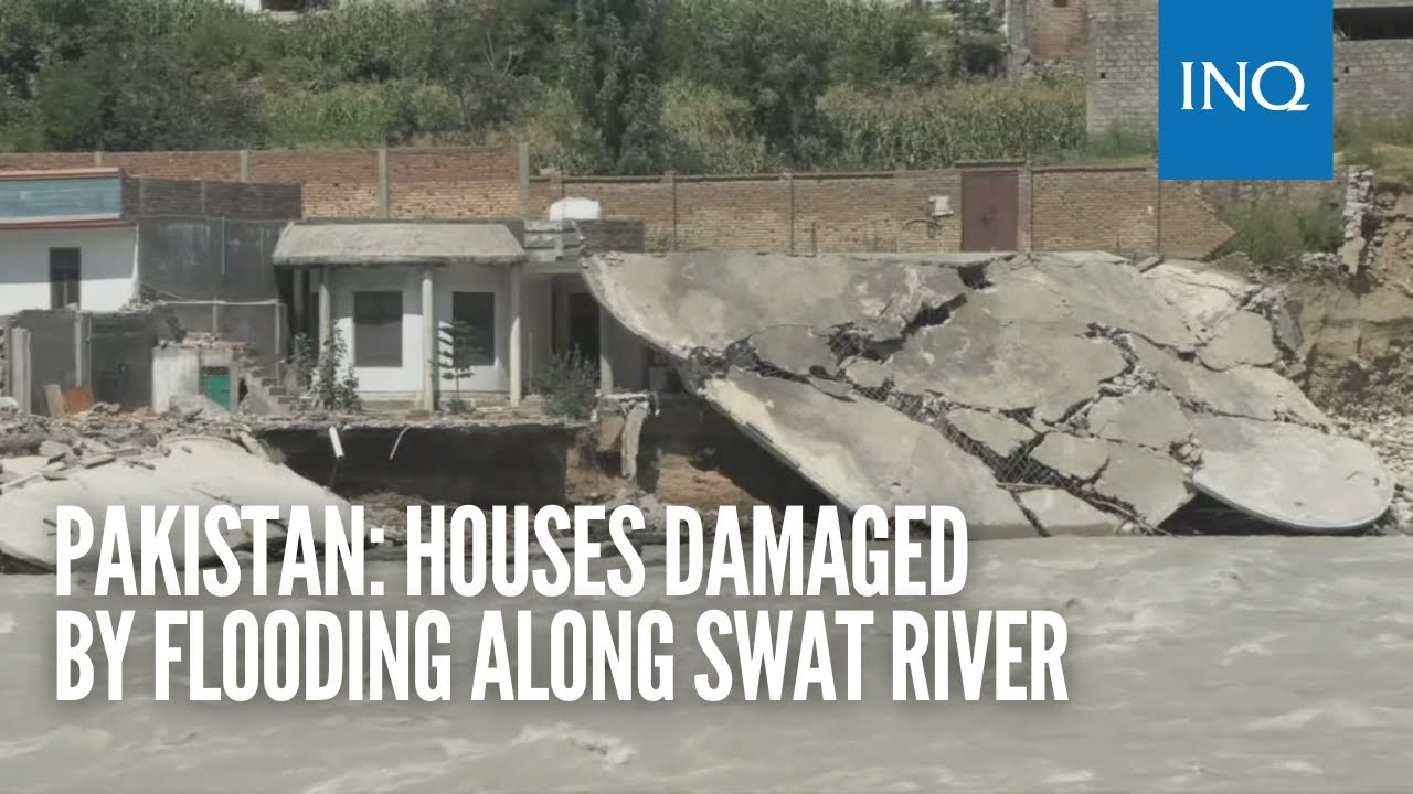 Pakistan: Houses damaged by flooding along Swat River