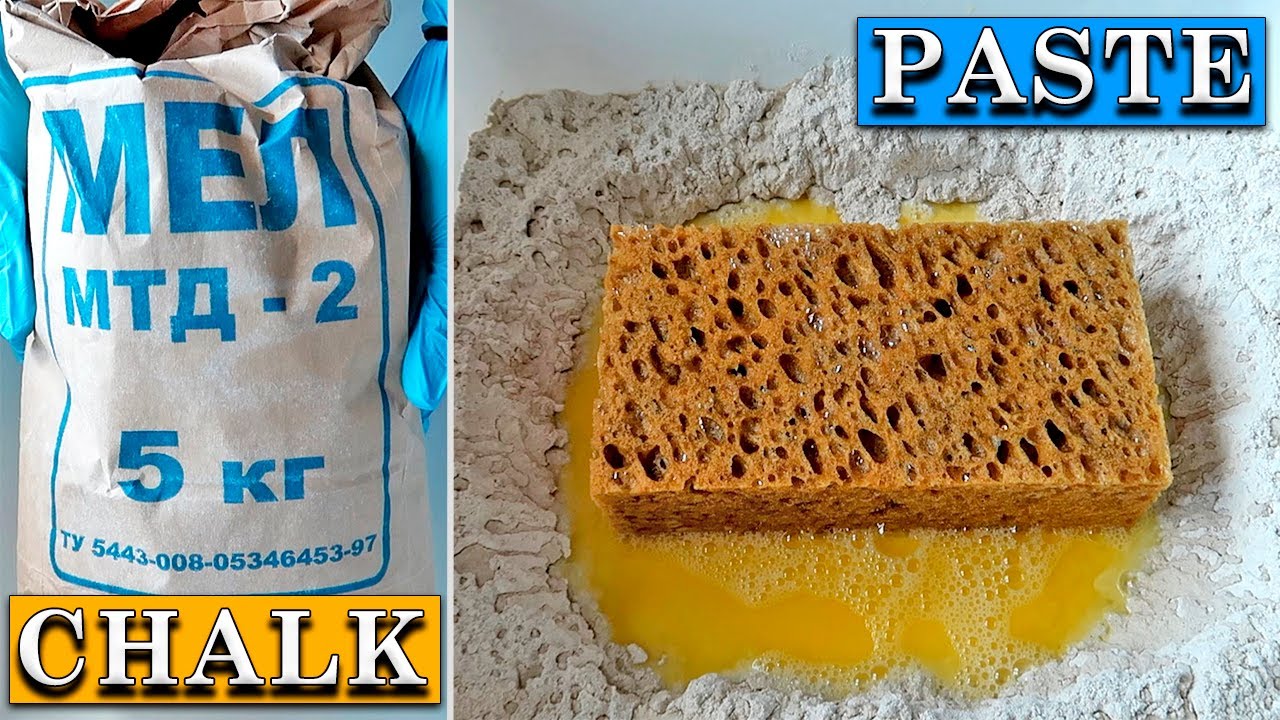 ASMR Chalk Paste Squeezing ✨ Mr. Muscle 🧽 Satisfying Crunchy Sponges