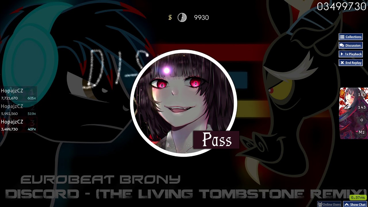 Osu! | Eurobeat Brony - Discord (The Living Tombstone remix) [Discord] | HopajzCZ