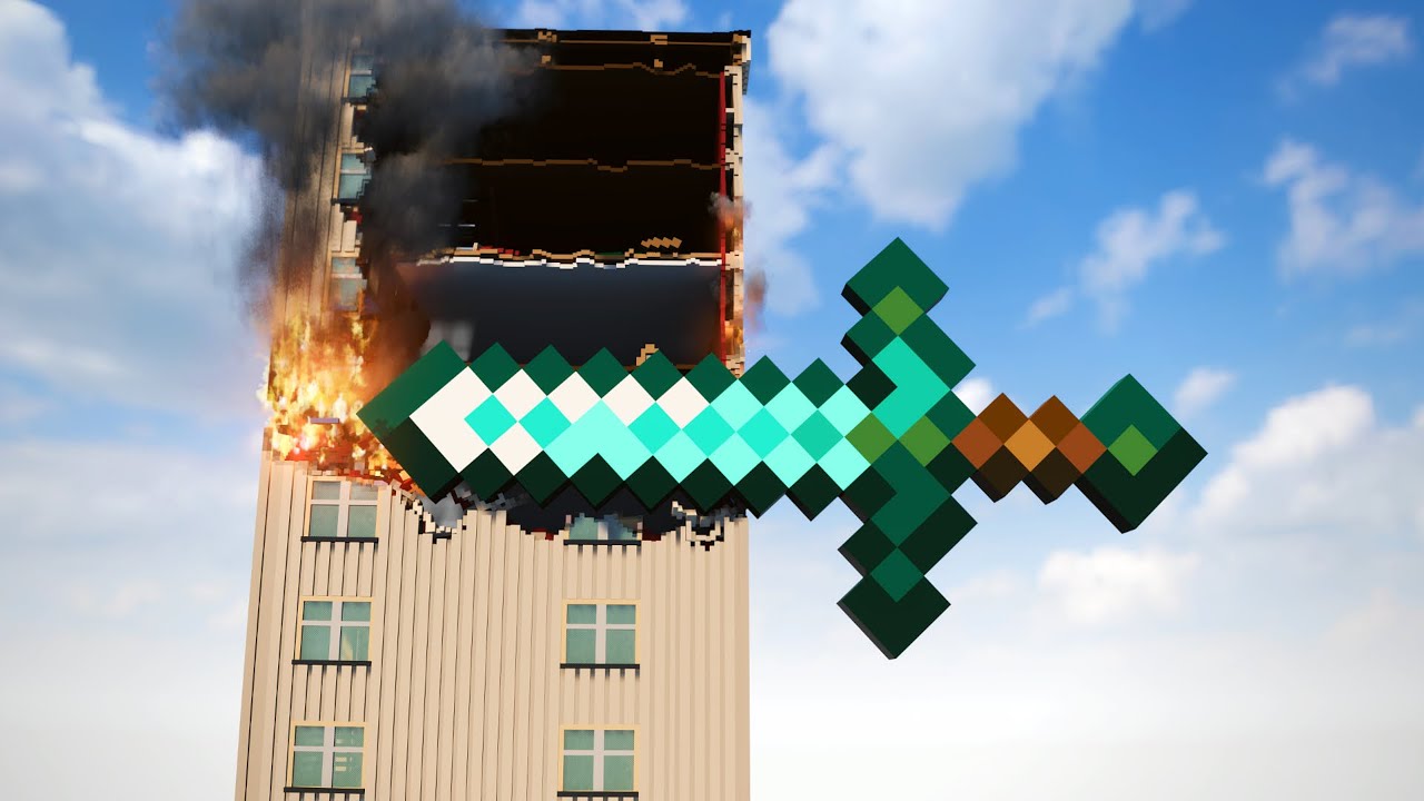 Diamond Swords Cut Buildings - Teardown