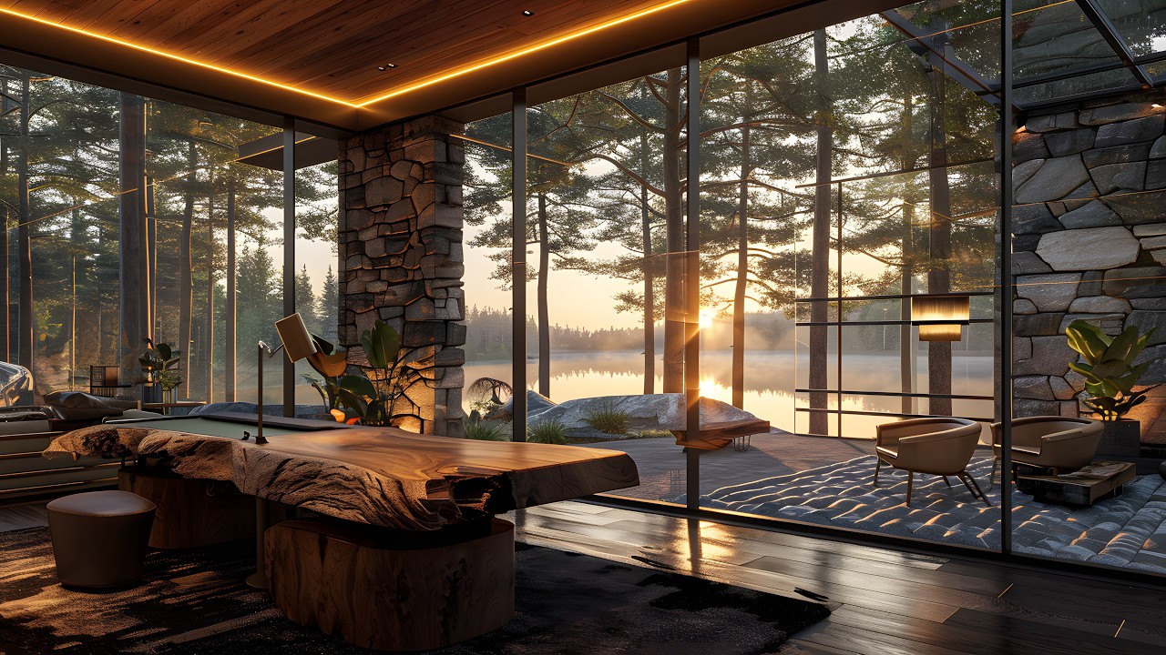 Deep Work Music | Relaxing Piano & Ambient Sounds from a Lake Cabin