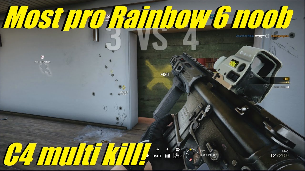 Rainbow 6 siege - The most pro Rainbow 6 noob! | C4 multi kill! (2 games)