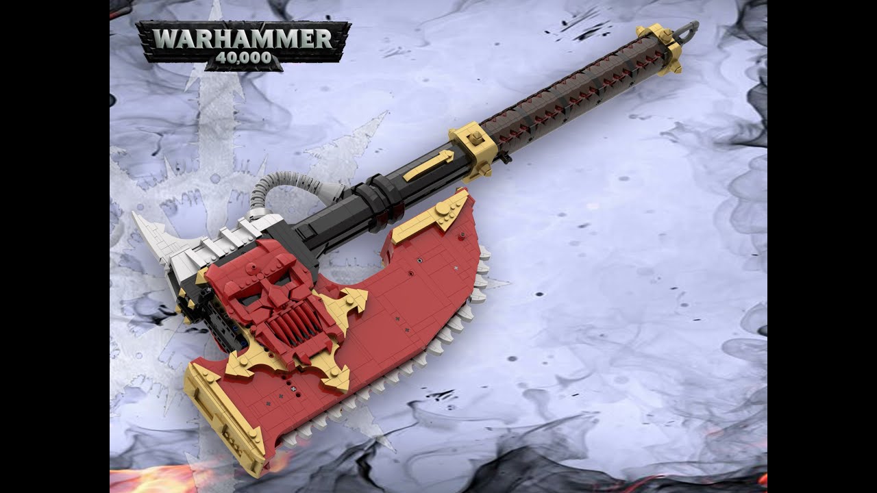 Warhammer 40000  战锤40K LEGO MOC 可转动链锯斧 不太忠诚的武器 链锯剑有了怎么能没有链锯斧 恐虐狂喜
