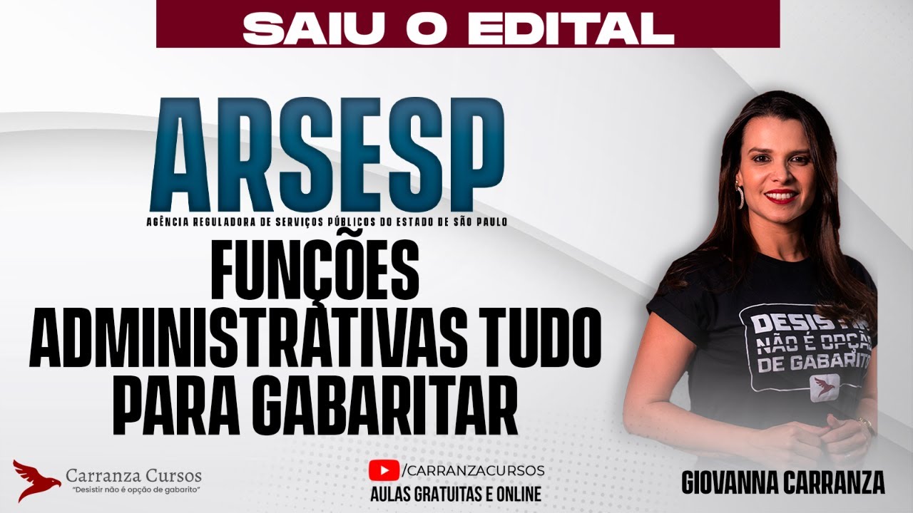 Concurso ARSESP 2025 – Administração | Funções Administrativas Teoria Completa para Gabaritar