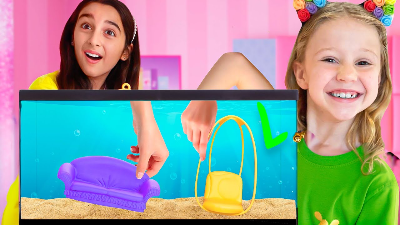 Nastya and Evelyn in Barbie's escape room