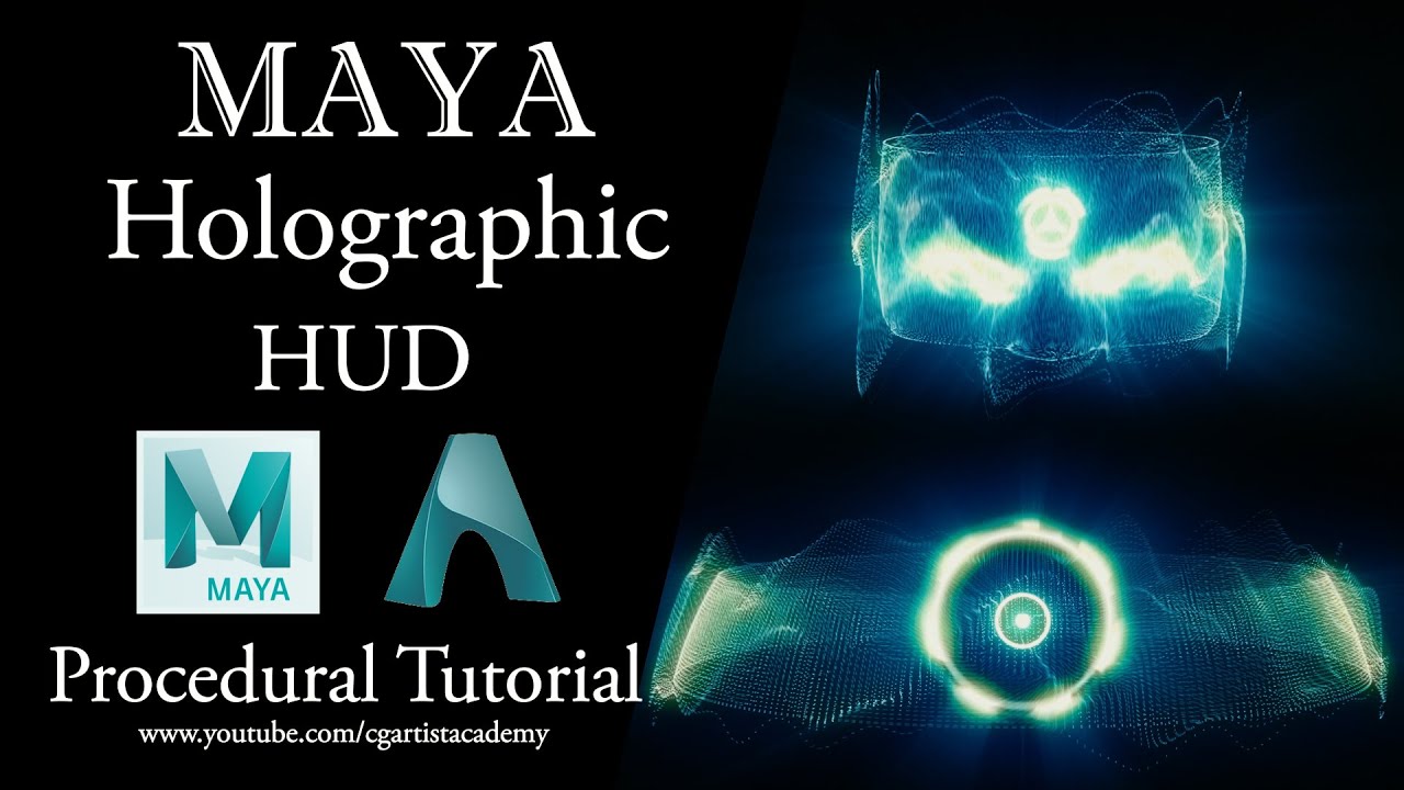 Maya MASH Holographic HUD Procedural Tutorial