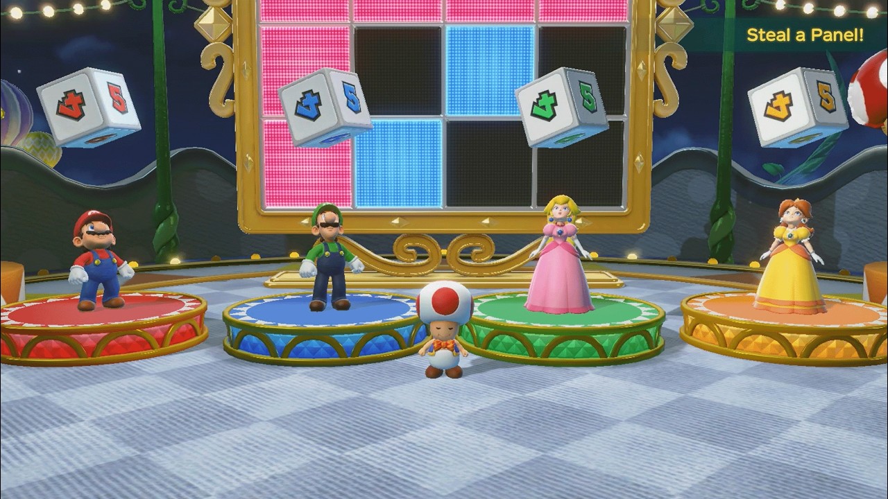 Super Mario Party - Mario vs Luigi vs Peach vs Daisy - Square Off