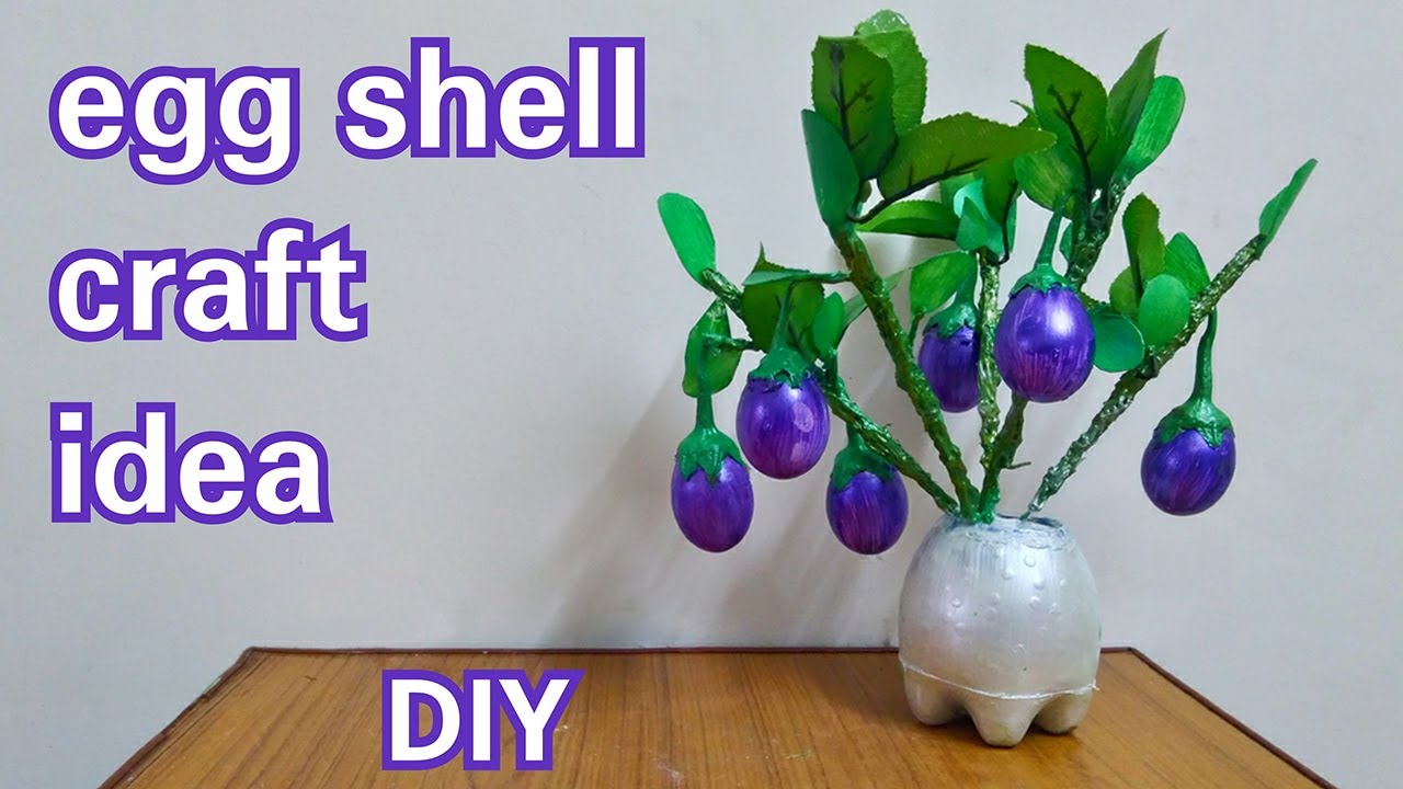 egg shell craft Ideas | egg shell brinjal | eggplant craft | DIY Craft | recycle