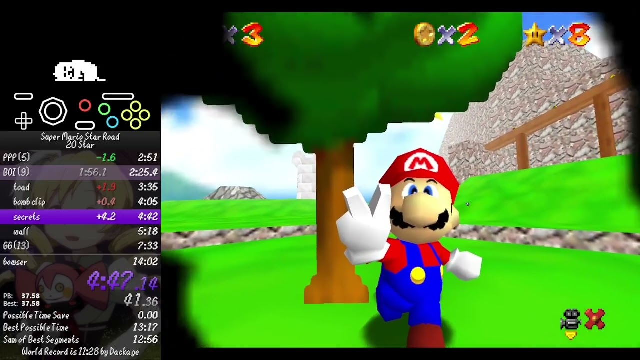 [SPEEDRUN] Super Mario Star Road 20 Star 