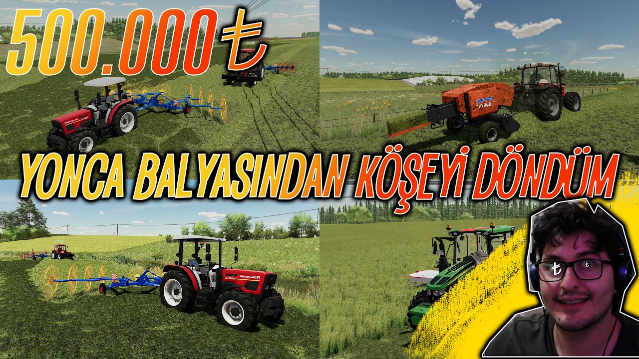 KÖYLÜMÜN YENİ MODİFİYELİ JOHN DEERESİ!|BAŞTAN SONA |YONCA BİÇİMİ VE BALYA YAPIMI! FS22 DÜVECEK KÖYÜ
