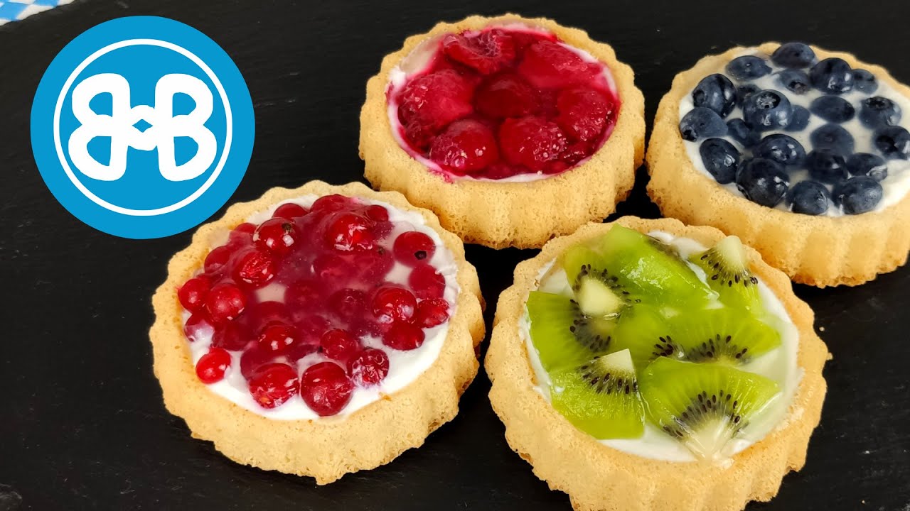 Sponge-Cake-Tortelets with Fruits - Breznbruada - German Meokbang ASMR