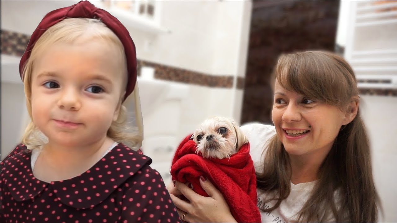 Cainele face baie | Anabella si mami il ajuta | Anabella Show