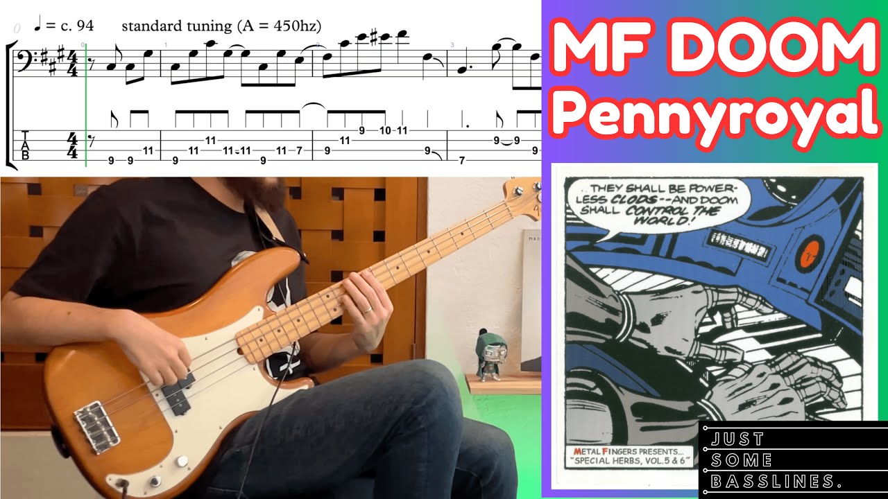 DOOM knew how to pick AMAZING bass samples! // MF DOOM - Pennyroyal BASS COVER +TABS