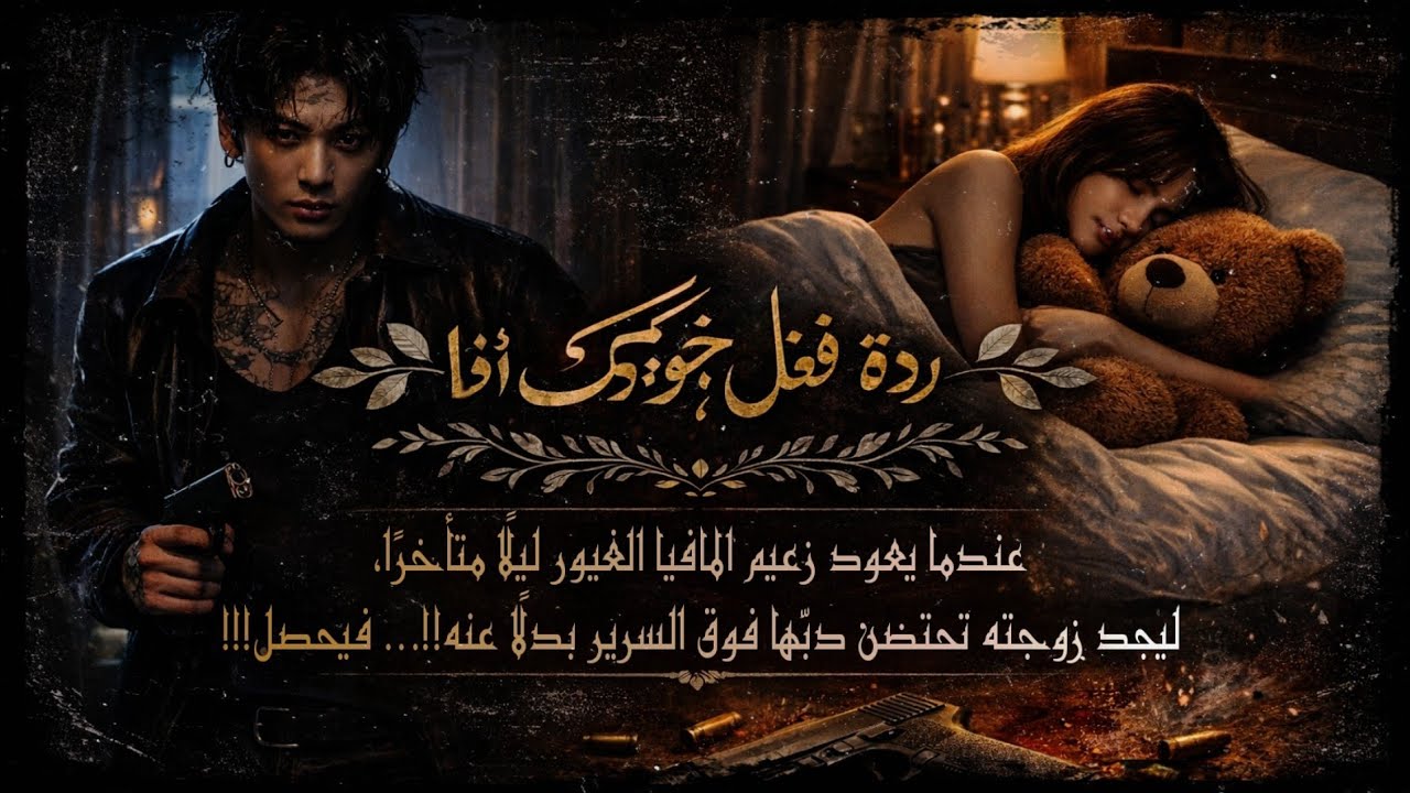 ردة فعل جونغوك عندما يعود زعيم المافيا الغيور ليلا ليجد زوجته تحتظن ذبها المحشو فوق السرير بدلا عنه!