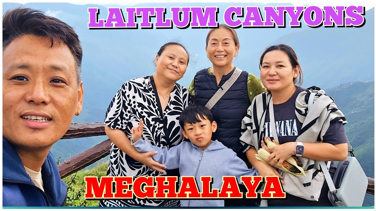 Exploring shillong's most stunning viewpoint LAITLUM CANYONS#family #tibetanvlogger#meghalayatourism