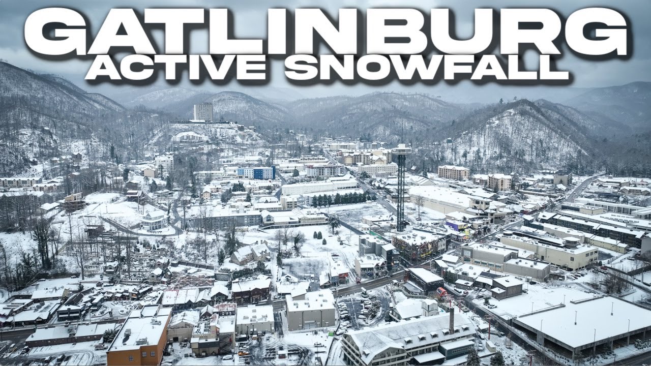 GATLINBURG, TN: Active Daytime Snowfall Blankets Gatlinburg & The Smoky Mountains 1/11/2025
