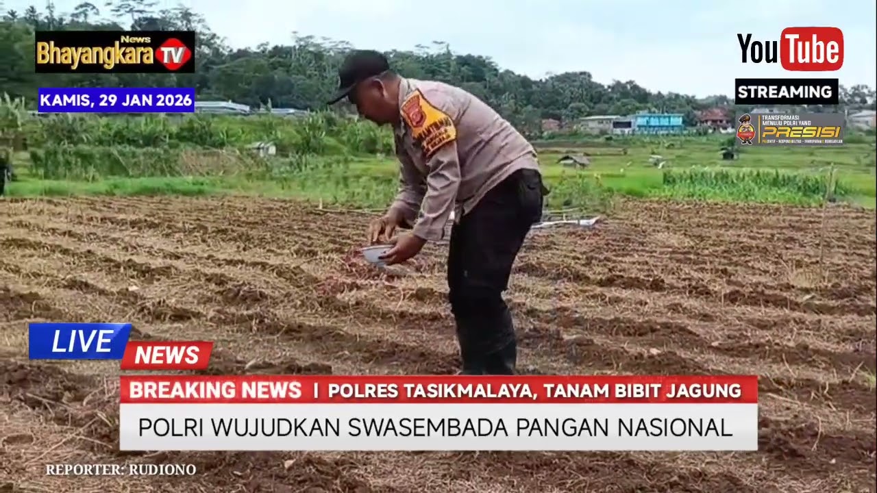 Polres Tasikmalaya, Bersama Masyarakat Tanam Bibit Jagung.