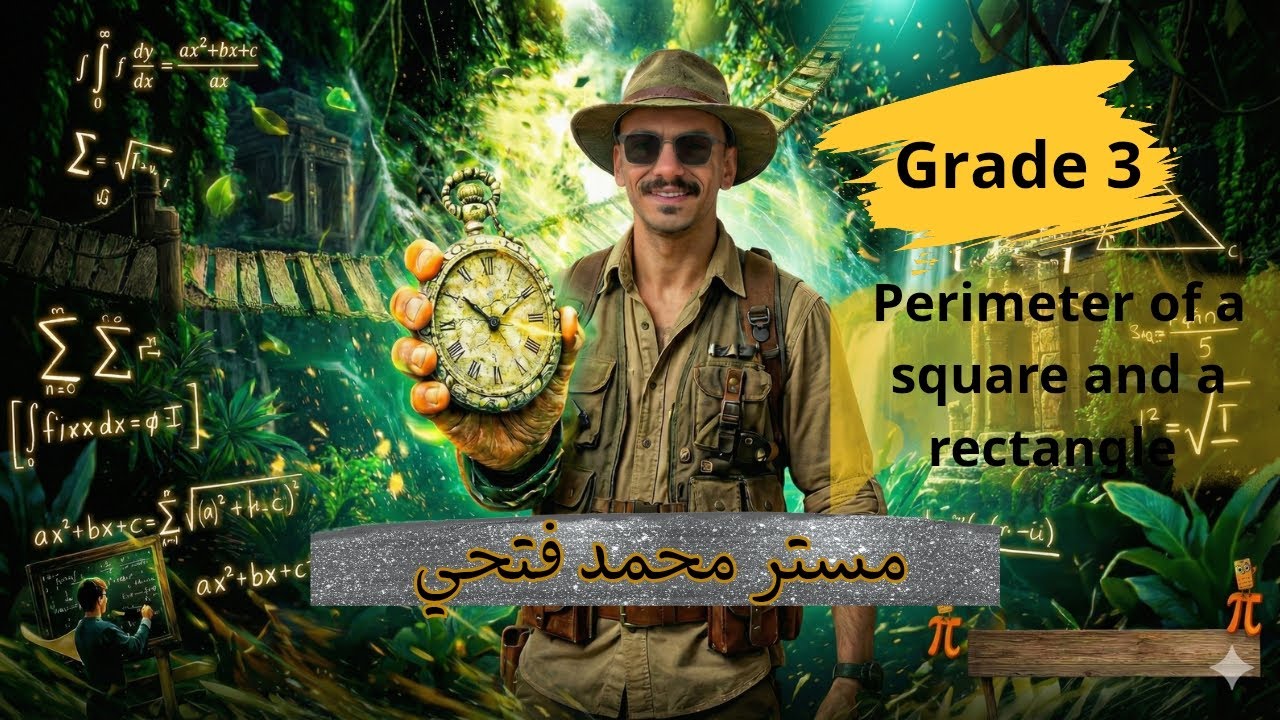 Perimeter of a square and a rectangle | Math grade 3 second term | Mr. Mohamed شرح ماث جريد 3 المحيط