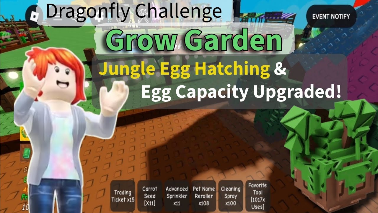 Dragonfly Challenge Part 5 🐉 | Jungle Egg Opening & Egg Capacity Upgrade | Grow a Garden Roblox 🎯