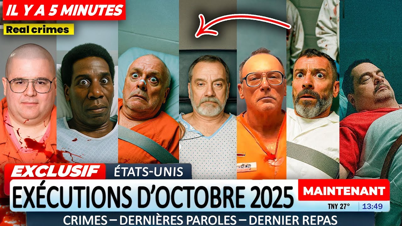 Tous les prisonniers ex&eacute;cut&eacute;s en octobre 2025 &mdash; Couloir de la mort USA