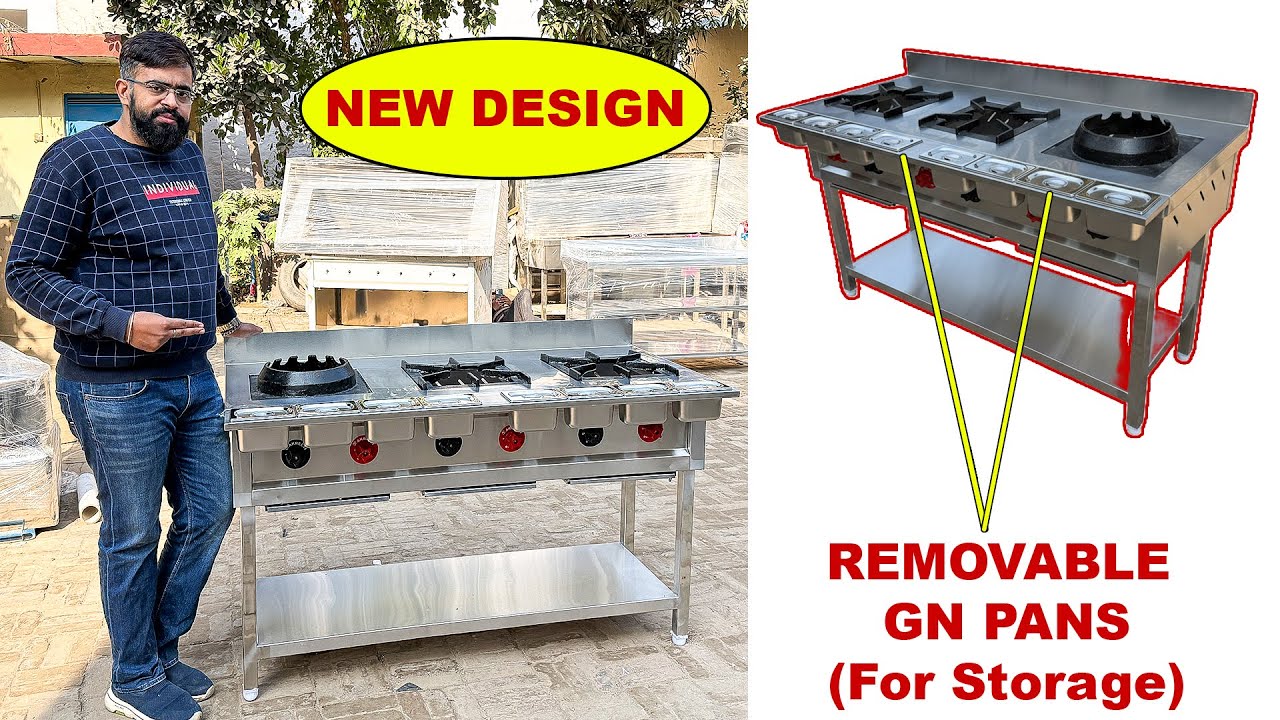 Three Burner Range New Design 🔥 - Heavy Duty Commercial Cooking Range #threeburnerrange