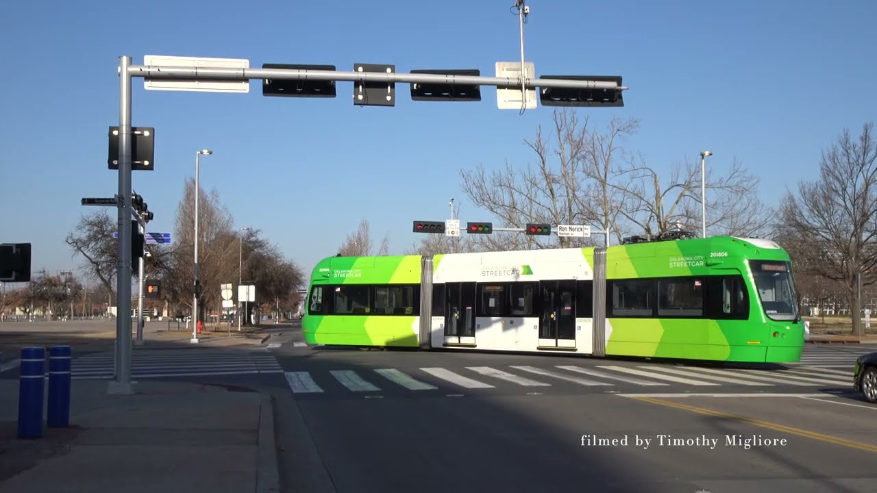 Battery Powered Streetcars (Trams) in Oklahoma City, USA 2021 (This system opened in 2018)