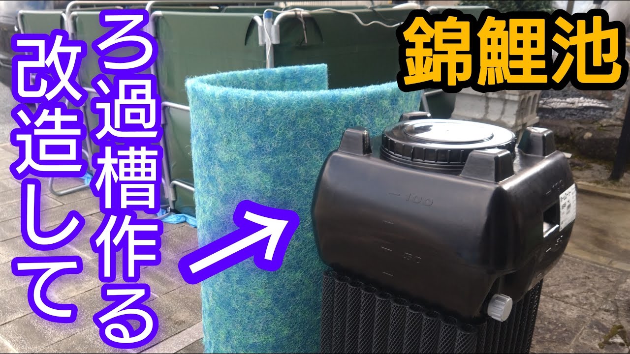 錦鯉池に、ろ過槽を手作りします、これは便利！　#錦鯉  #アクアリウム　#池作り　#koipond　#濾過槽　#日本エコル　#diy 　#ローリータンク