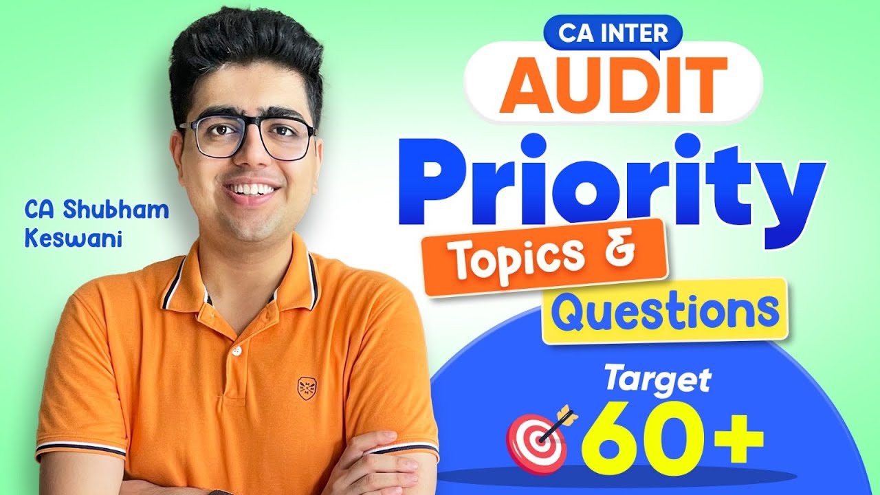 Target 60+ CA Inter Audit Priority Topics & Questions | CA Shubham Keswani (AIR 8)