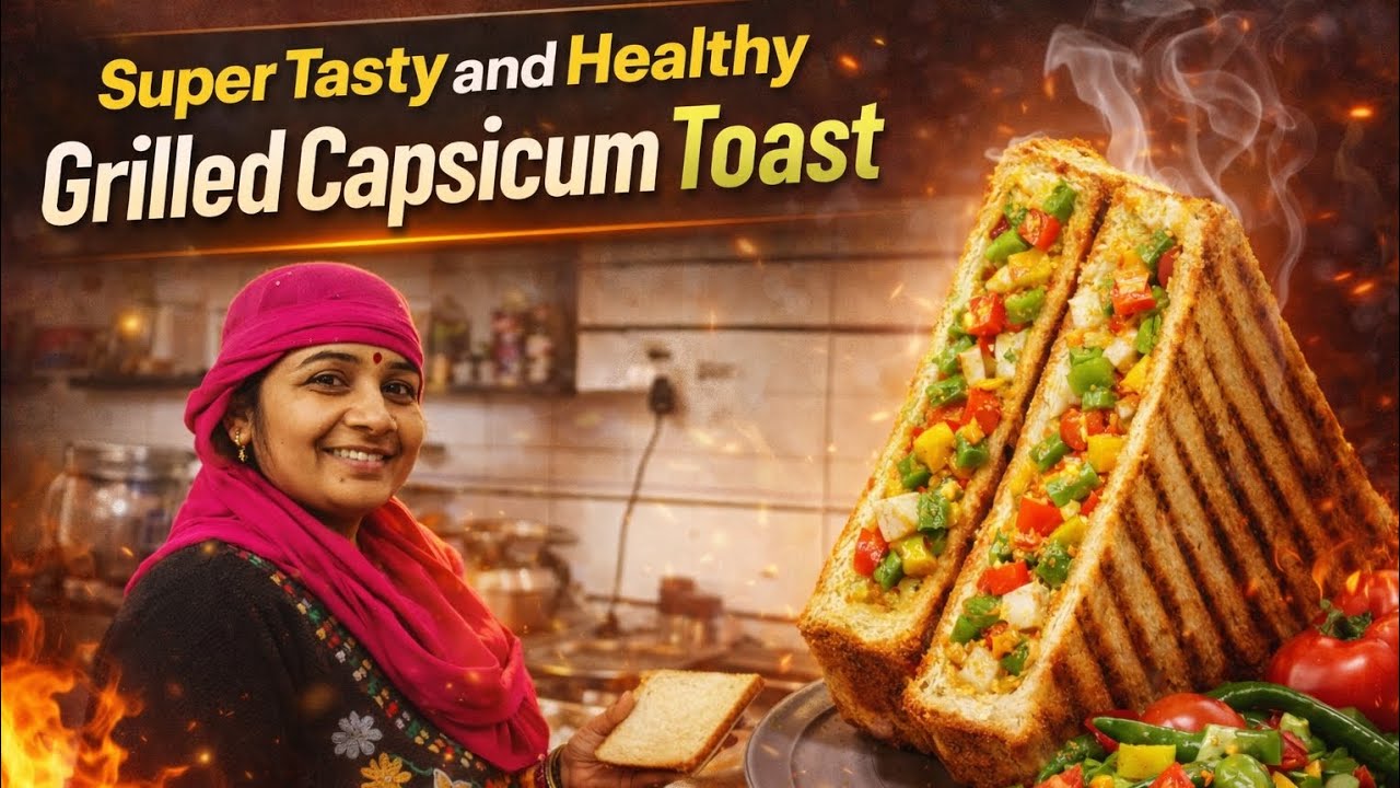 Weight Loss Friendly Grilled Capsicum Toast | Quick & Easy Veg Recipe
