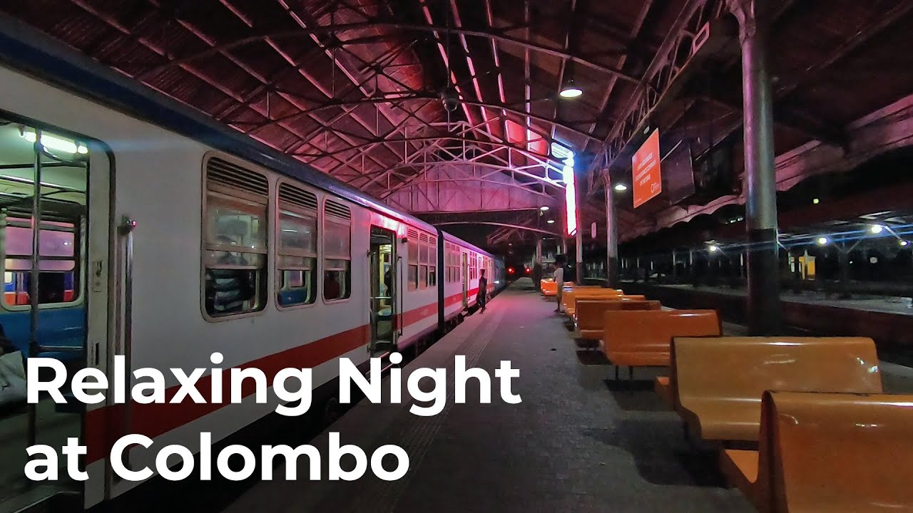 Relaxing Night at Colombo Fort Railway Station in Sri Lanka