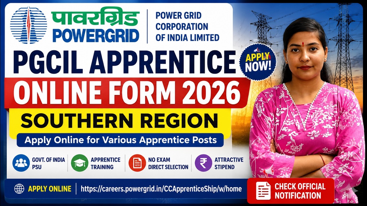 PGCIL Apprentice Online Form 2026 for Southern Region